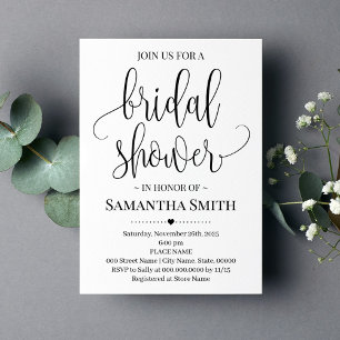 Invitación Moderno y simple Boda de ducha de novia Minimalist