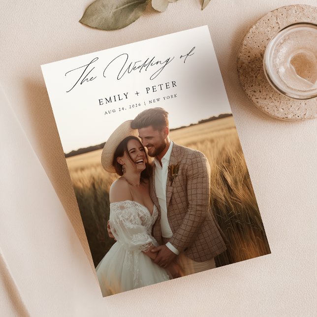 Invitación Moderno y simple Boda de fotografía Boho Minimalis (Subido por el creador)