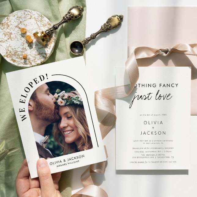 Invitación Moderno y simple Boda de fotografía con arco (Subido por el creador)