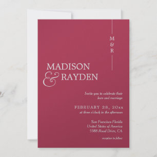 Invitación Moderno y simple Boda de fotografía de monograma r