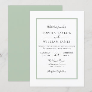 Invitación Moderno y simple Boda de guión de borde elegante
