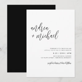 Invitación Moderno y simple Boda de guiones Minimalistas