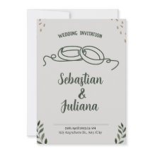Moderno y simple Boda de hoja verde mínima Acrílic