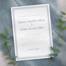 Moderno y simple Boda de Moda azul turbio Minimali