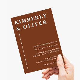 Invitación Moderno y simple Boda de terracota mínimo