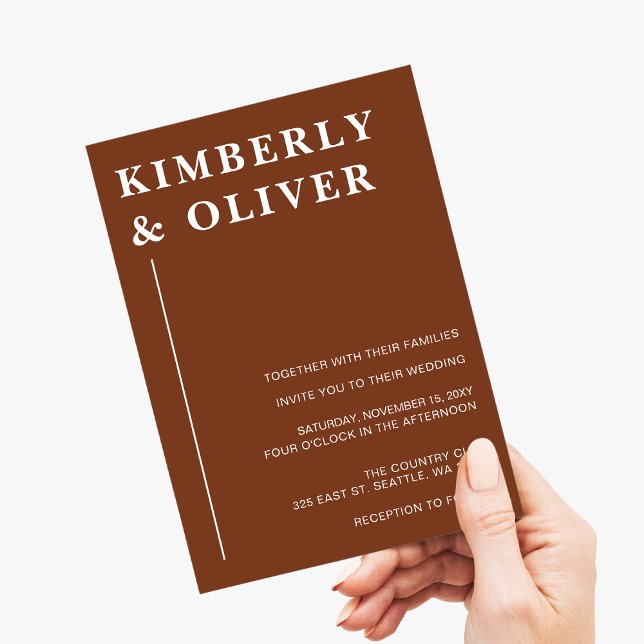 Invitación Moderno y simple Boda de terracota mínimo (Subido por el creador)