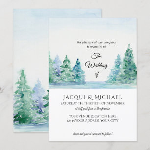 Invitación Moderno y simple Boda forestal del Lago Montaña