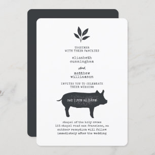 Invitación Moderno y simple Boda rural rústico