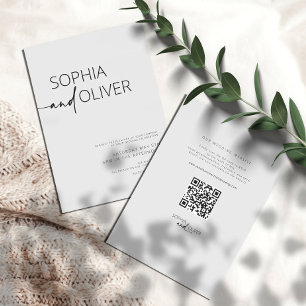 Invitación Moderno y simple Boda todo en uno de gris gris pla