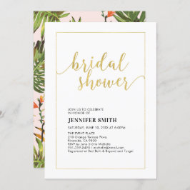 Invitación Moderno y simple Boda tropical de oro  Bridal Show