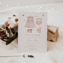 Moderno y simple Chica de ropa de boho Baby Shower