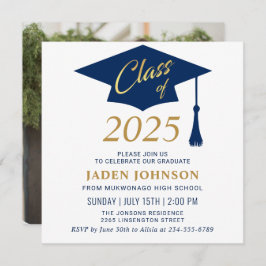 Invitación Moderno y simple clase de la fiesta de graduación