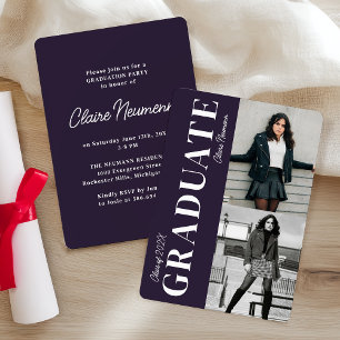 Invitación Moderno y simple fiesta de graduación de fotos mor