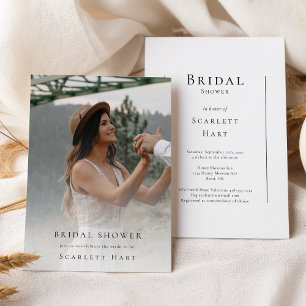 Invitación Moderno y simple foto mínima ducha de novia