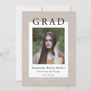Invitación Moderno y simple Minimalista 2 Graduación de fotos
