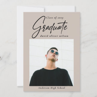 Invitación Moderno y simple Minimalista 2 Graduación de fotos