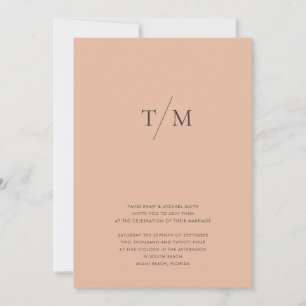 Invitación Moderno y simple monograma Rubor Mix & Match Boda