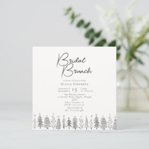 Invitación Moderno y simple Navidad blanco brunch de invierno