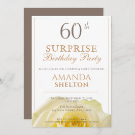 Invitación Moderno Yellow Rose 60.ª fiesta de cumpleaños sorp