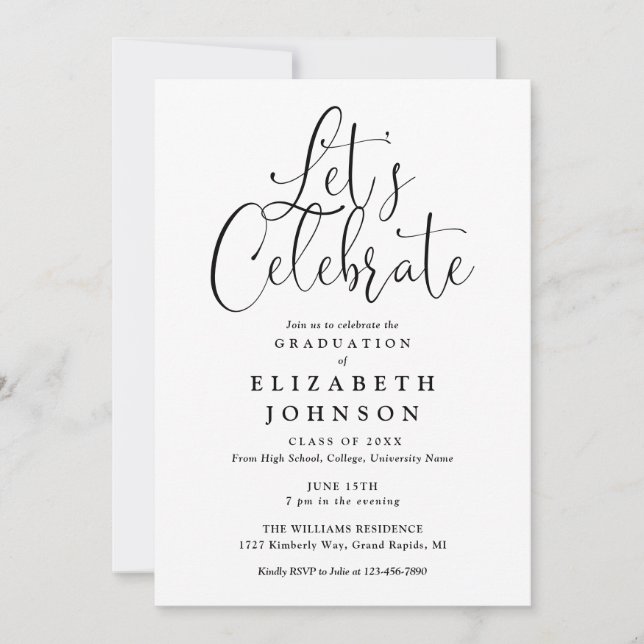 Invitación Modernos celebremos la fiesta de graduación de gui (Anverso)