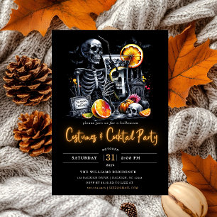 Invitación Modernos disfraces y cócteles fiesta de Halloween