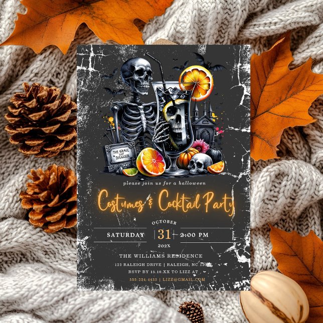 Invitación Modernos disfraces y cócteles fiesta de Halloween  (Subido por el creador)