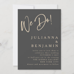 Invitación Modernos hacemos Boda elegante de pizarra negra be