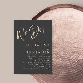 Invitación Modernos hacemos Boda elegante de pizarra negra be