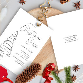 Invitación Modernos Minimalistas elegantes Navidades blancos 