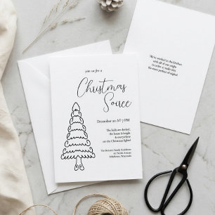 Invitación Modernos Minimalistas elegantes Navidades blancos 