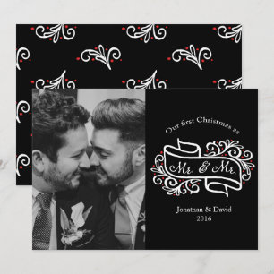 Invitación Modernos Navidades gay recién casados Foto de salu