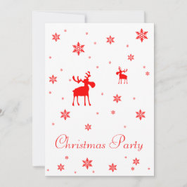 Invitación Modernos y simples copos de nieve de alce rojo