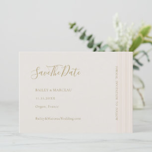 Invitación Modesto Minimalista Champagne Guardar La Fecha