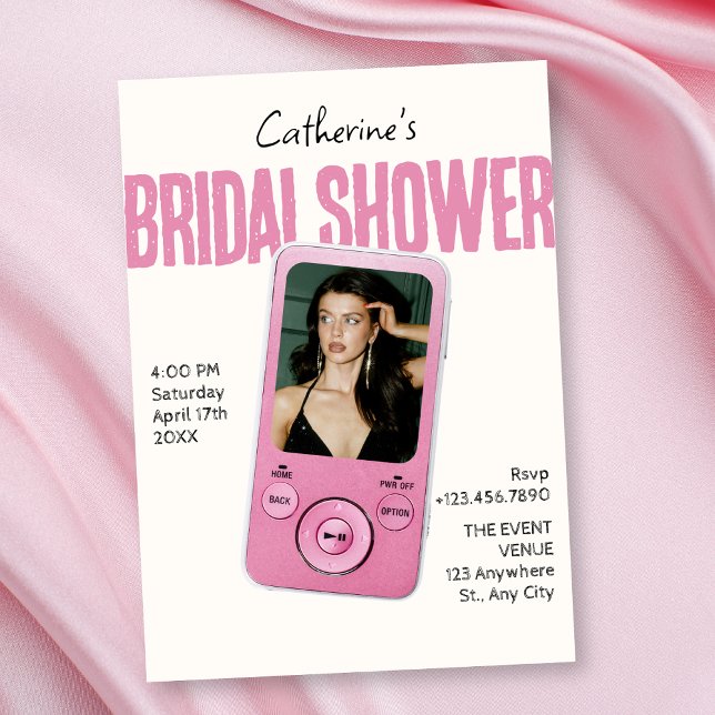 Invitación Modist pink white bridal shower (Subido por el creador)