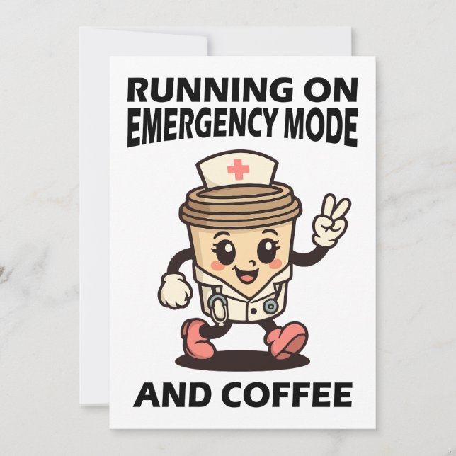 Invitación Modo de emergencia activo: alimentado por el café (Anverso)