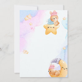 Invitación Modo Gradiente Acuarela Ilustrativo Azul y Rosa