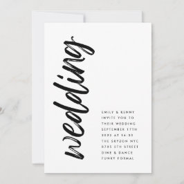 Invitación Modos laterales negro moderno simple Boda