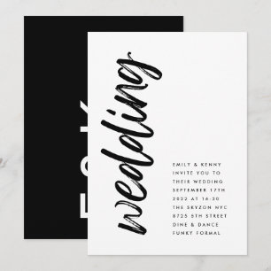 Invitación Modos laterales negro moderno simple Boda