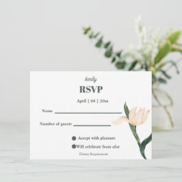 Invitación Modren blush pink floral Circle RSVP Card