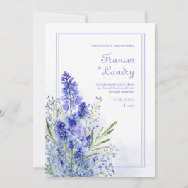 Invitación Moldura Botánica de Acuarela de Muscari Color Vinc