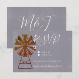 Invitación Molino de Viento Rústico Moderno de Piedra