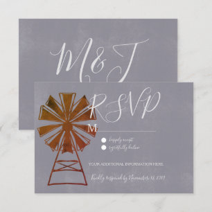 Invitación Molino de Viento Rústico Moderno de Piedra