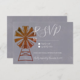 Invitación Molino de Viento Rústico Moderno Piedra