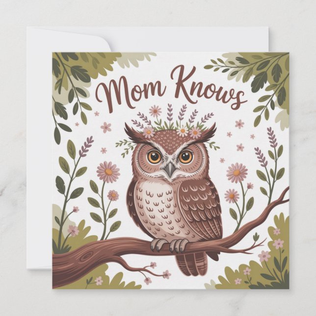 Invitación Mom Knows (Anverso)