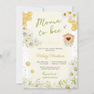 Invitación Moma a Bee Honeybee Flor silvestre Baby Shower ama