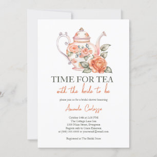 Invitación Momento Elegante Para El Té Con La Ducha De Novias