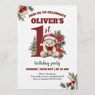 Invitación Momento Más Maravilloso de Navidad Fiesta de Cumpl