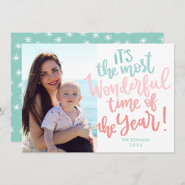 Invitación Momento más maravilloso del año | Foto de VACACION (Anverso / Reverso)