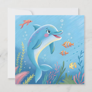 Invitación Momentos alegres de delfines