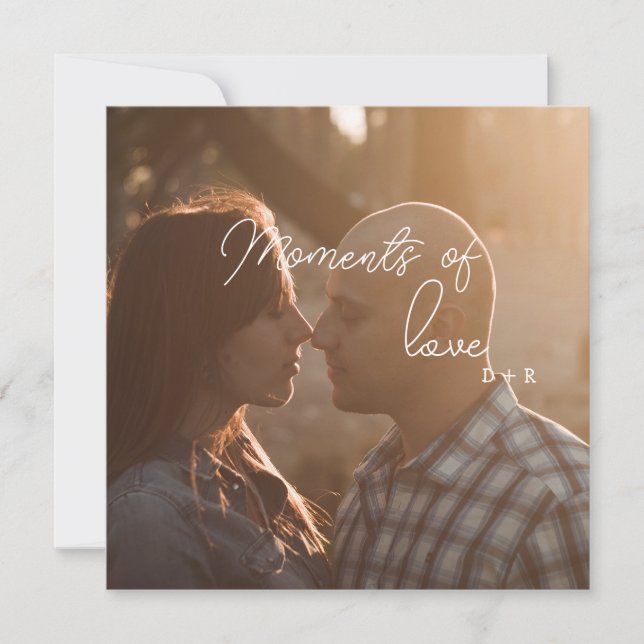 Invitación Momentos de amor, pareja enamorada (Anverso)